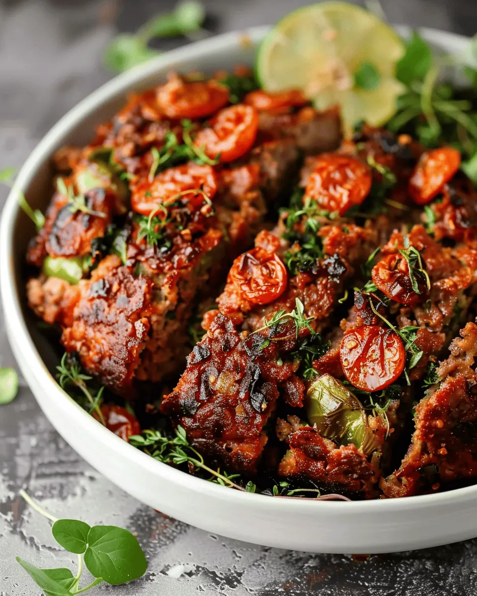A Seriously Delicious Meatloaf with Turkey Bacon and Chicken Ham
