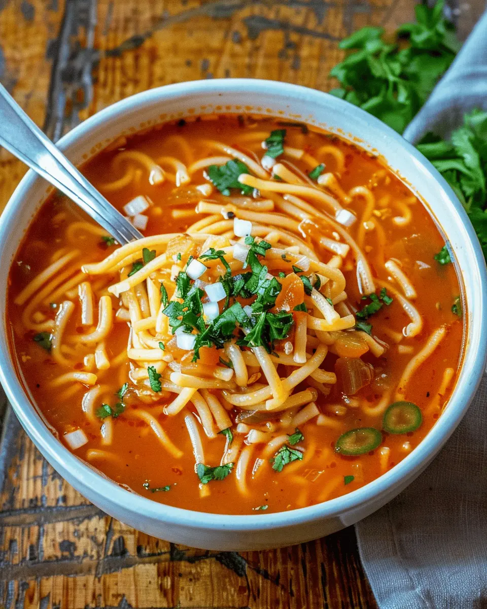 Cozy Mexican Noodle Soup with Turkey Bacon and Chicken Ham Delight