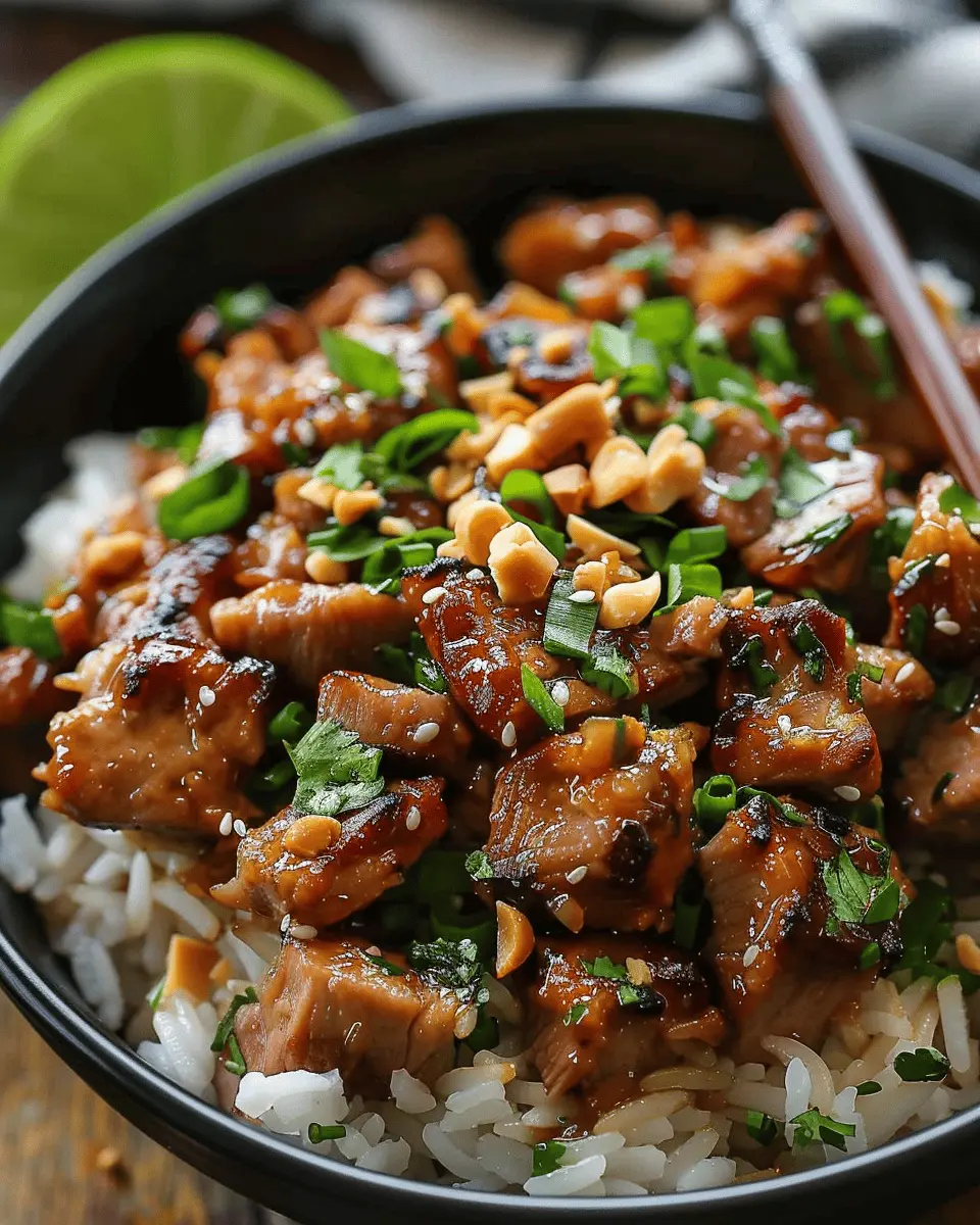Ginger Lime Pork: Juicy Coconut Rice Delight for Home Cooks