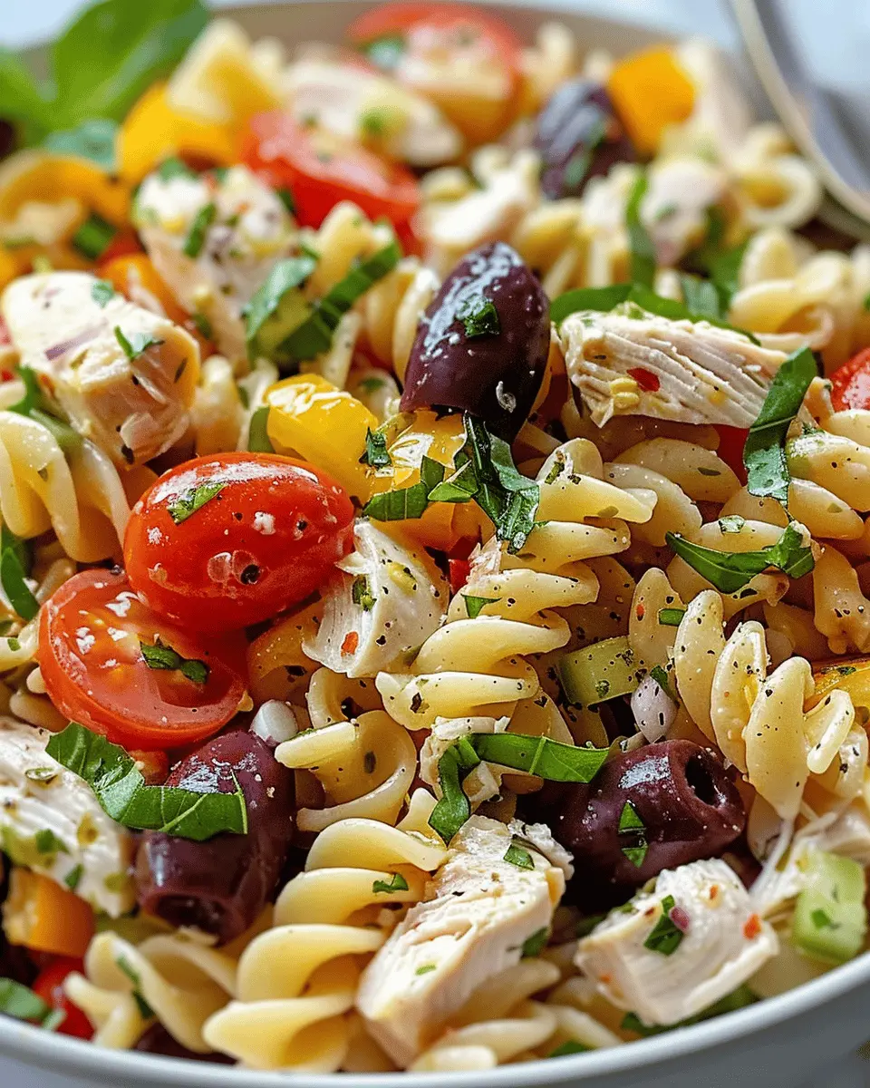 Mediterranean Chicken Pasta Salad: Easy Recipe with Turkey Bacon