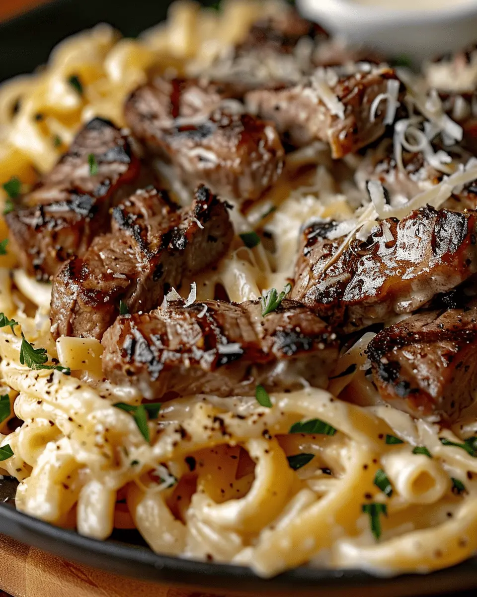 Steak and Creamy Garlic Parmesan Pasta: A Delicious Dinner Delight
