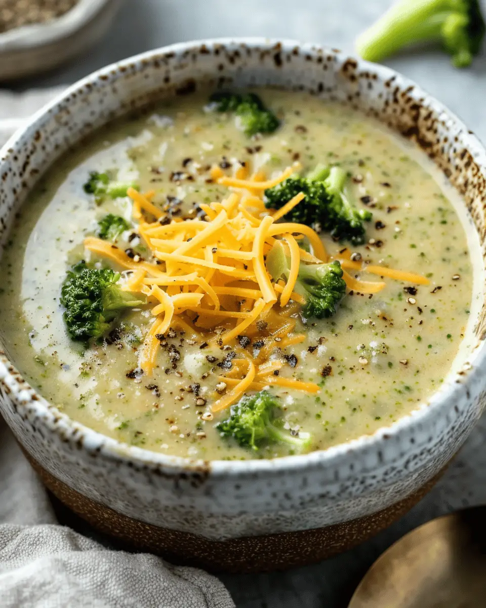 Keto Creamy Broccoli Cheddar Soup: Easy Comfort Food with Turkey Bacon
