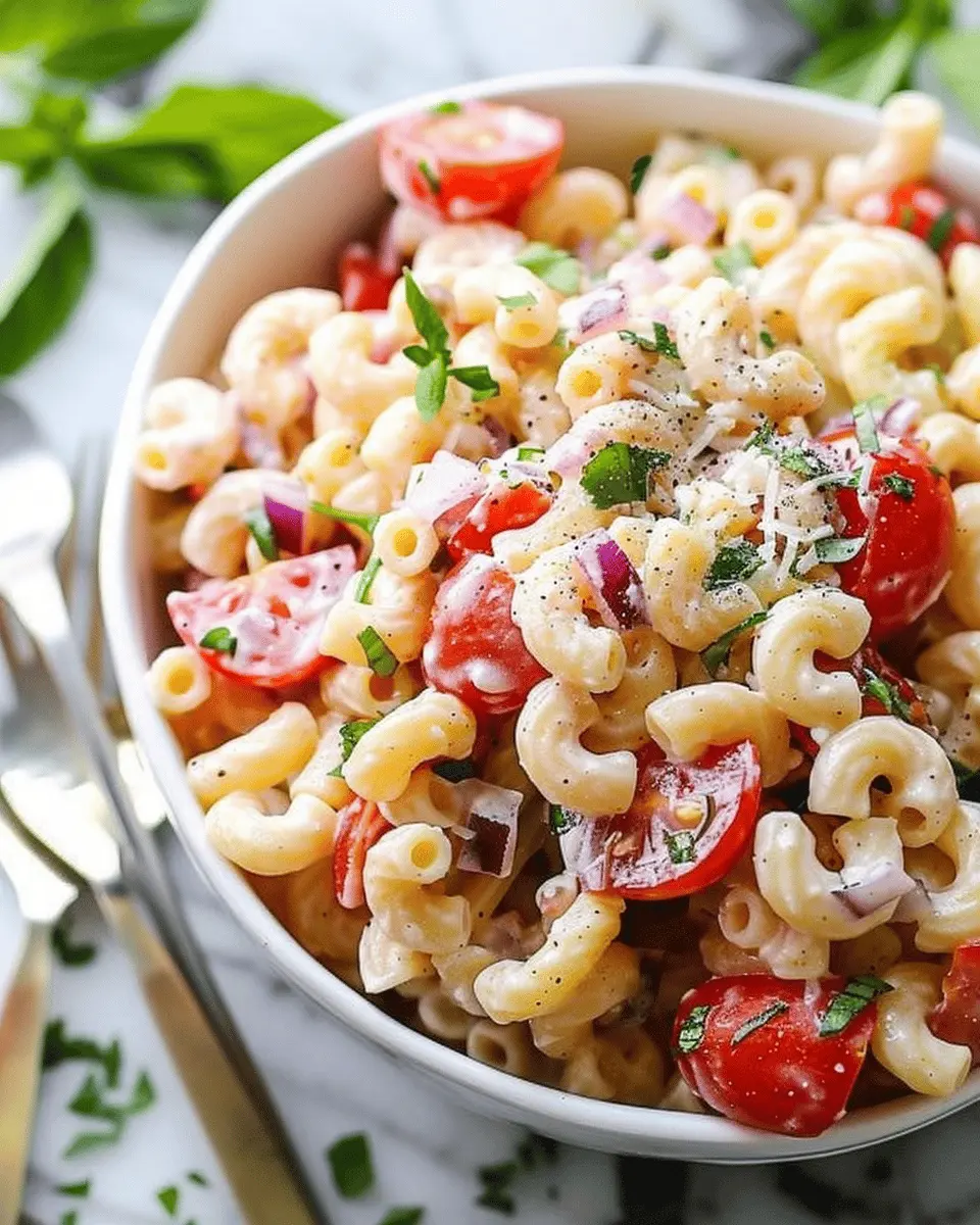 Macaroni Salad with Tomatoes: A Easy Twist with Turkey Bacon