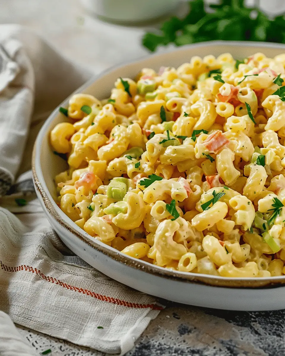 Magnificent Macaroni Salad: A Joyful Twist with Turkey Bacon and Chicken Ham