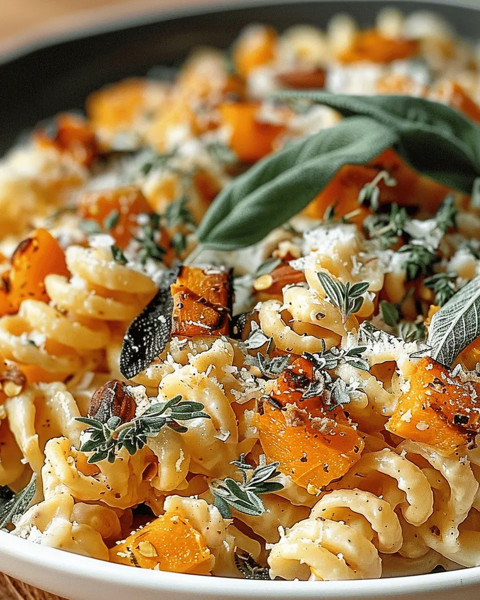 Savory Butternut Squash Sage Pasta with Turkey Bacon Delight