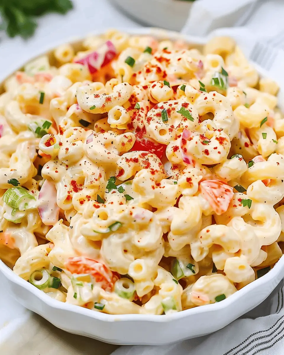 Macaroni Salad Delight with Turkey Bacon and Chicken Ham