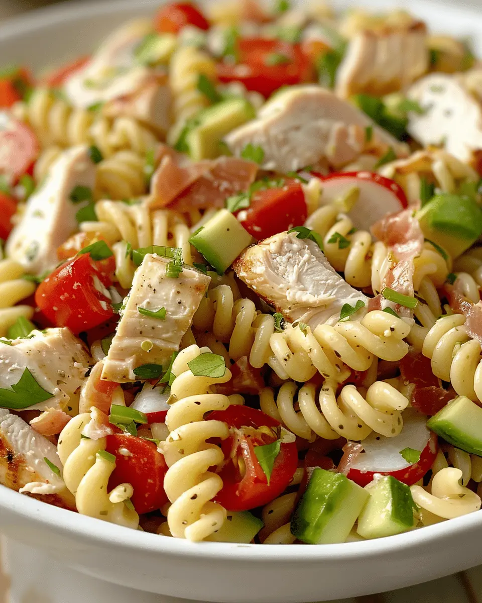Chicken Club Pasta Salad: Easy, Flavorful Twist with Turkey Bacon
