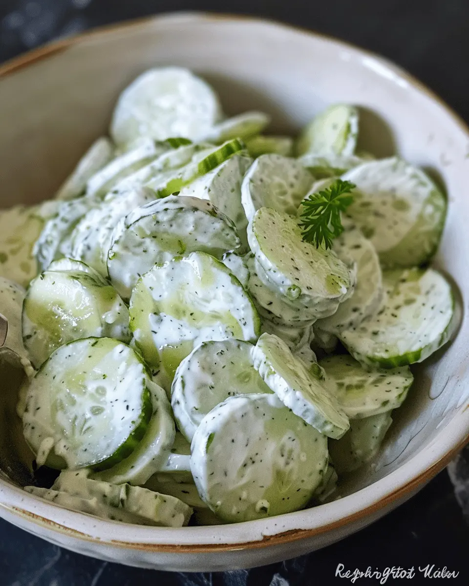 Creamy Cucumber Salad: A Refreshing Twist with Turkey Bacon