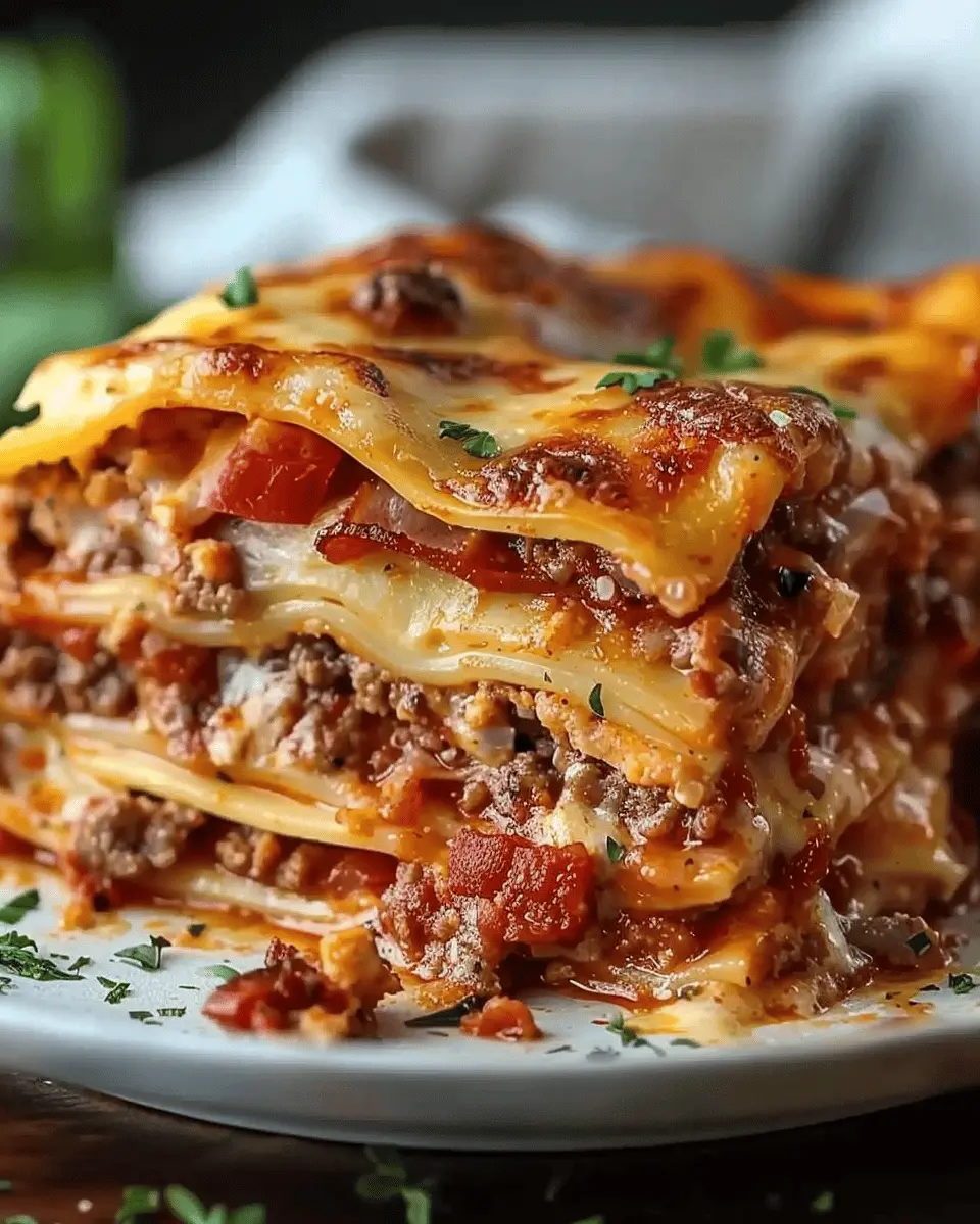 Parmesan Garlic Turkey Bacon Cheeseburger Lasagna Recipe: Indulgent Comfort Food