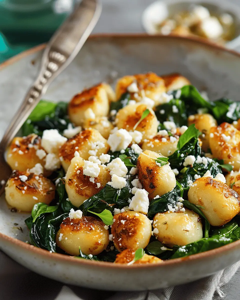 Crispy Gnocchi with Spinach and Feta: A Simple, Delightful Dish