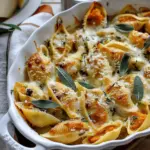 Pumpkin & Gouda Stuffed Shells With Brown Butter & Sage Alfredo Sauce