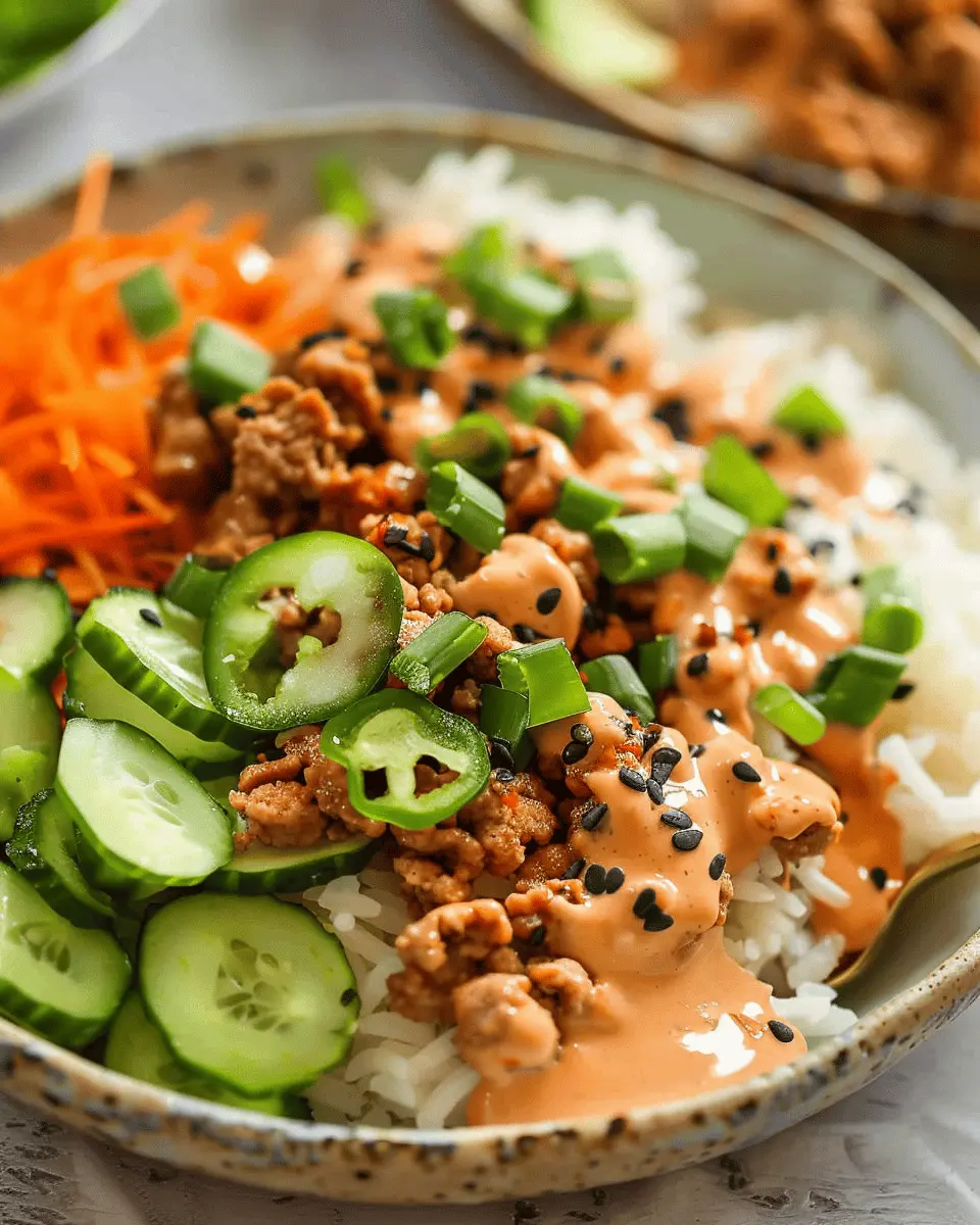 Ground Turkey Rice Bowls with Bang Bang Sauce for a Delightful Dinner