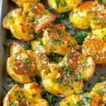 Smashed Potatoes with Garlic and Herbs