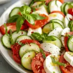 Fresh Cucumber Caprese Salad