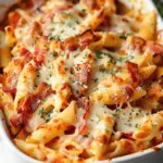 Bacon and Tomato Cottage Cheese Pasta Bake