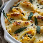 Pumpkin & Gouda Stuffed Shells With Brown Butter & Sage Alfredo Sauce