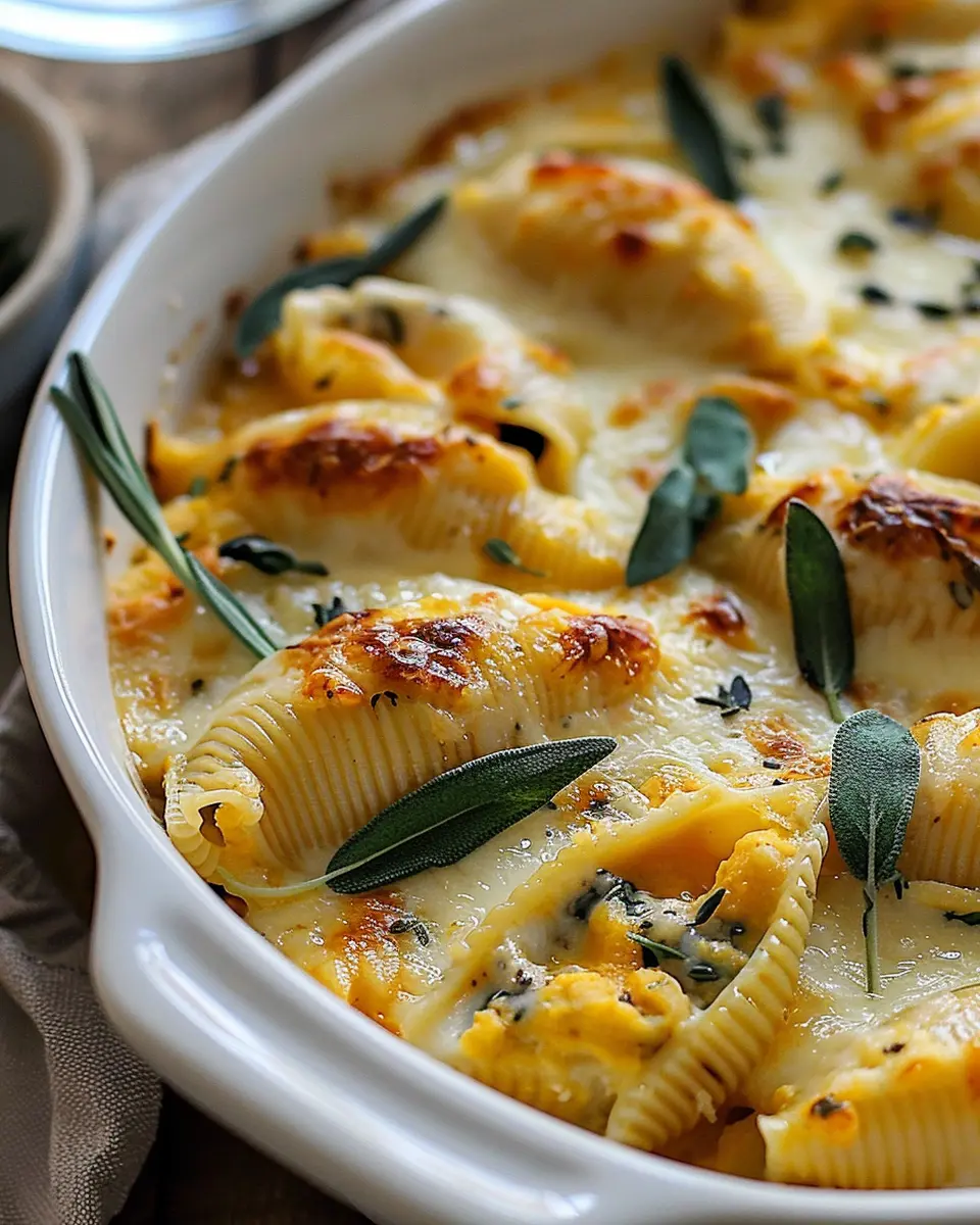 Pumpkin Gouda Stuffed Shells: Indulgent Brown Butter Sage Alfredo