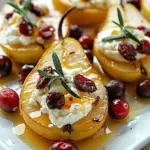 Baked Pears with Goat Cheese, Honey, and Cranberries