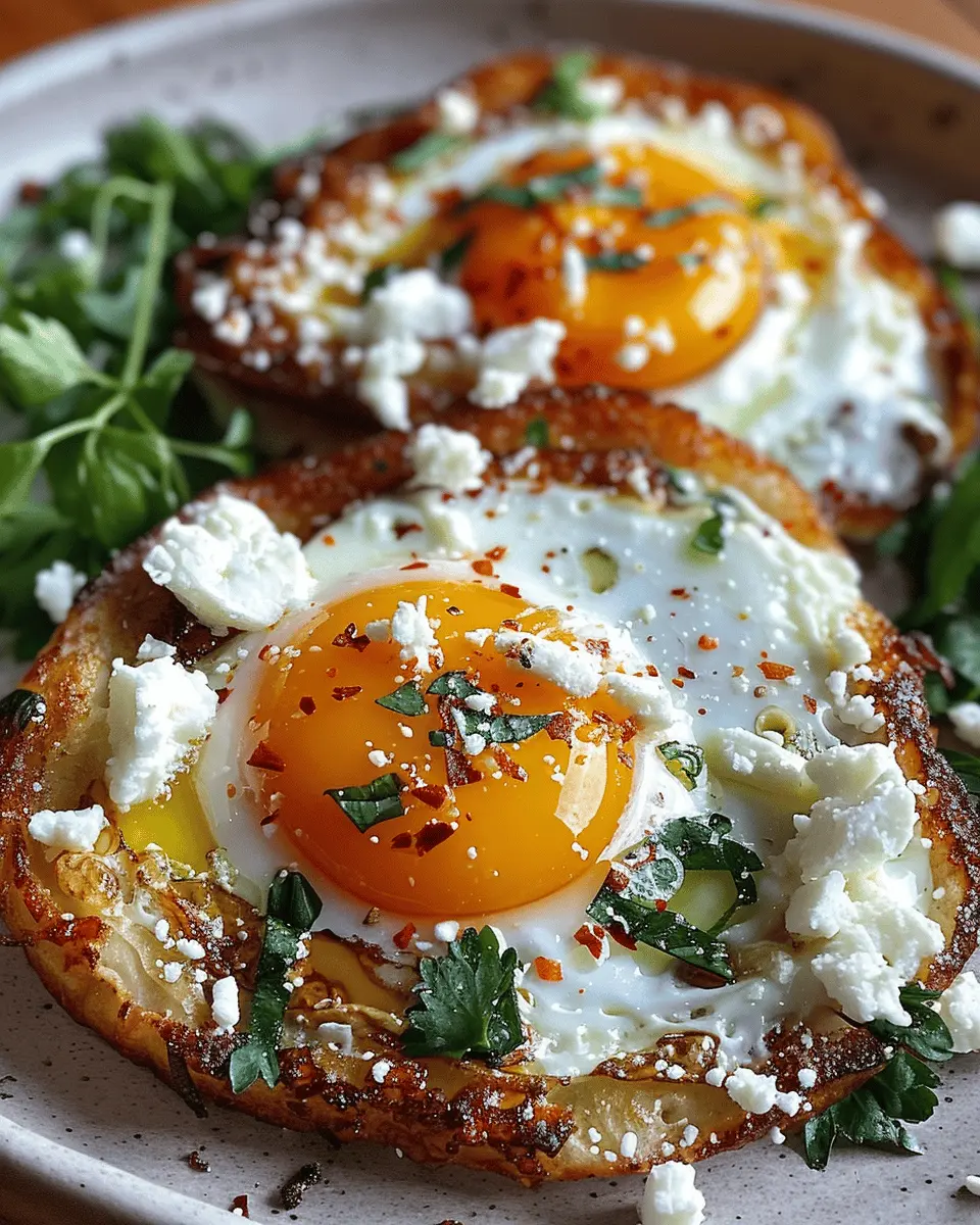 Crispy Feta Fried Eggs with Turkey Bacon for a Flavorful Breakfast