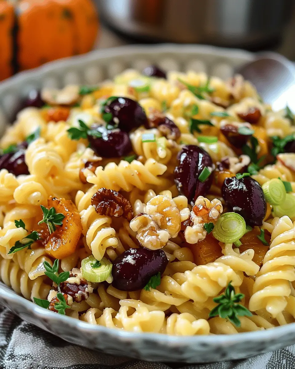 Fall Harvest Pasta Salad with Turkey Bacon and Chicken Ham Delight