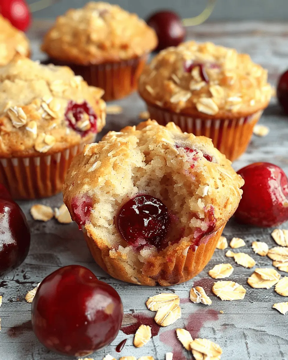 Fluffy Cherry Oatmeal Breakfast Muffins: The Best Healthy Start