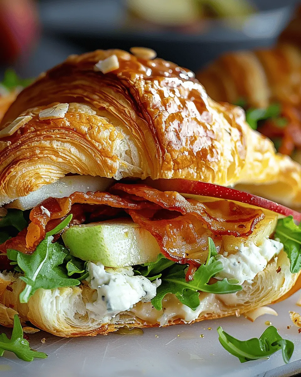 Apple & Goat Cheese Croissant Sandwich: Enjoy a Savory Twist with Turkey Bacon