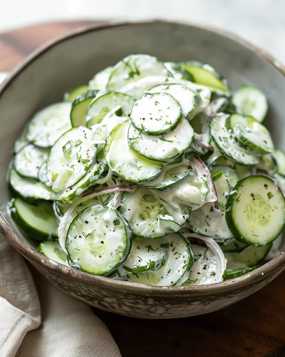 Creamy Cucumber Salad: Easy and Delightful with Turkey Bacon