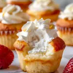 Bourbon Strawberry Angel Food Cupcakes