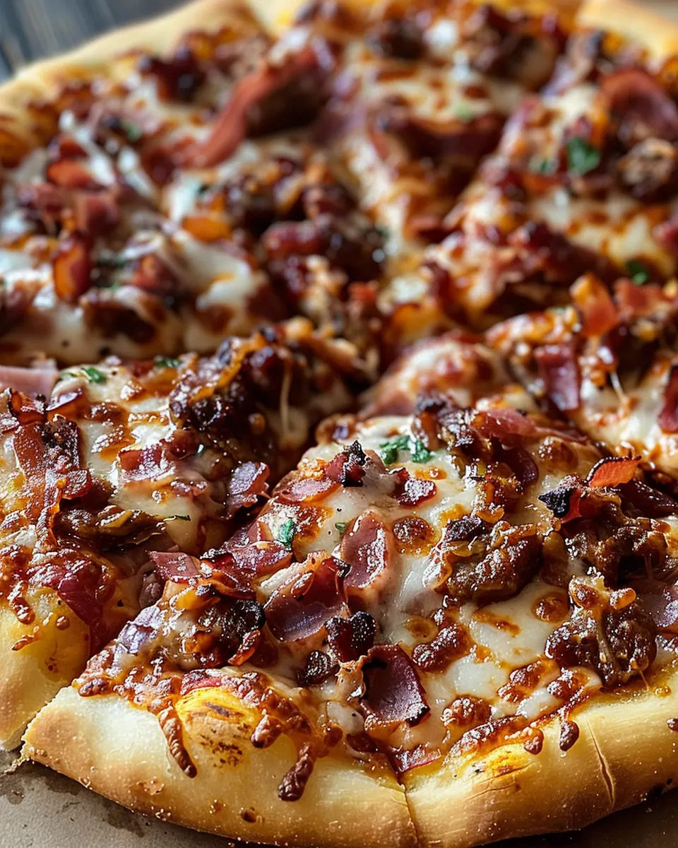 Smoky Barbecue Beef Turkey Bacon Pizza for an Indulgent Night In