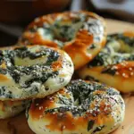 Spinach Cottage Cheese Flagels (Flat Bagels)