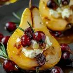 Baked Pears with Goat Cheese, Honey, and Cranberries