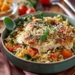 Boursin Orzo Bake with Chicken and Veggies