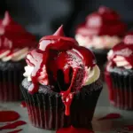 Halloween Vampire Bite Cupcakes