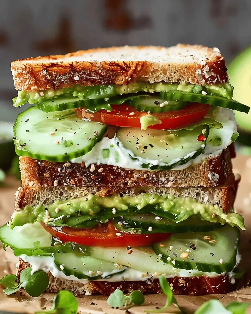 Loaded Cucumber Avocado Sandwich: The Best Turkey Bacon Delight