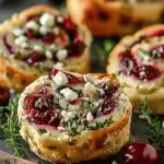 Cranberry Cream Cheese Pinwheels with Feta & Herbs