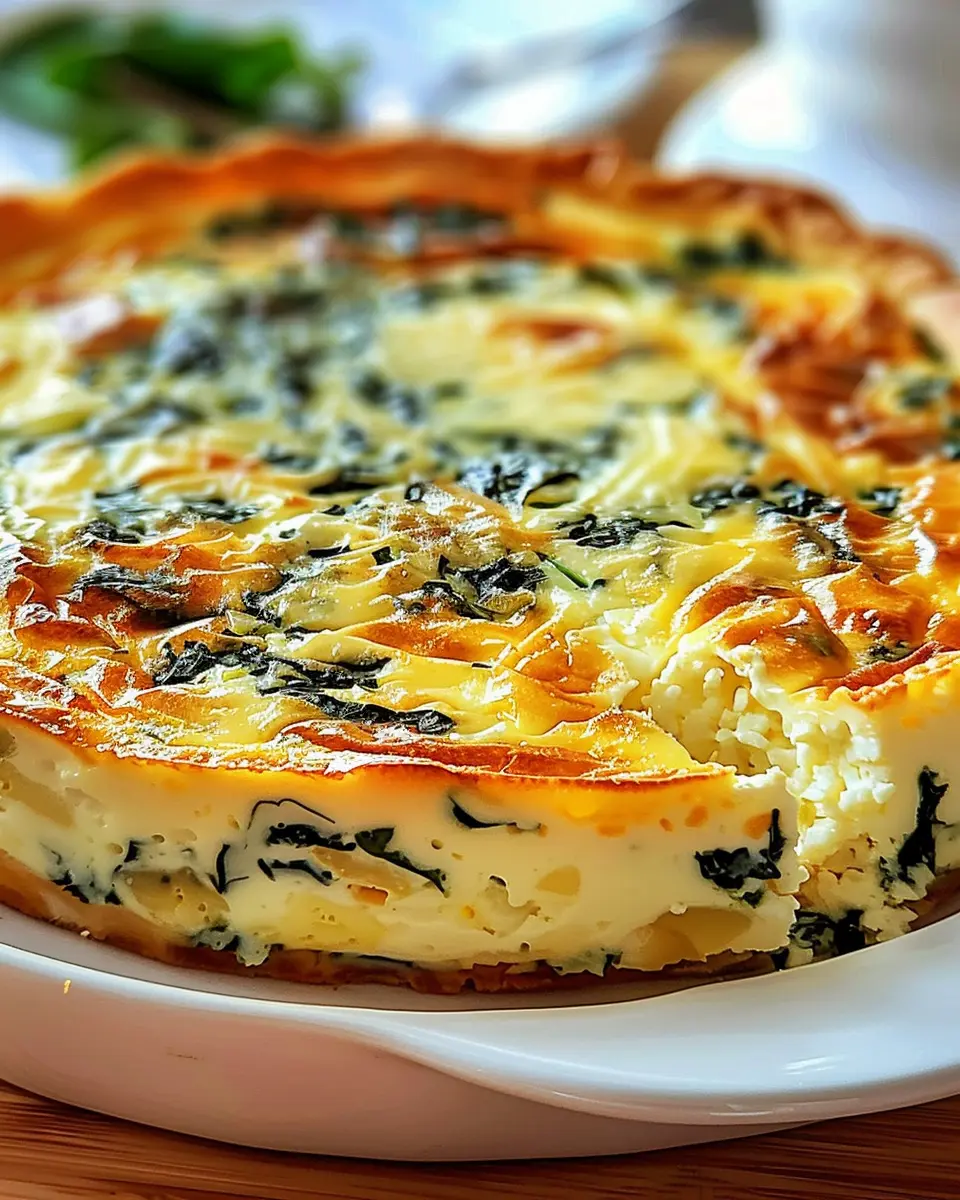 Cottage Cheese and Spinach Crustless Quiche