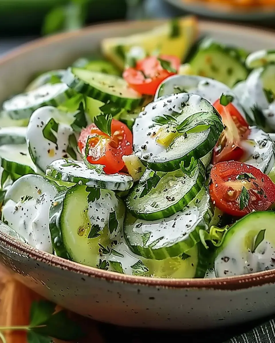 Cucumber Ranch Crack Salad: Easy Turkey Bacon &amp; Chicken Ham Delight