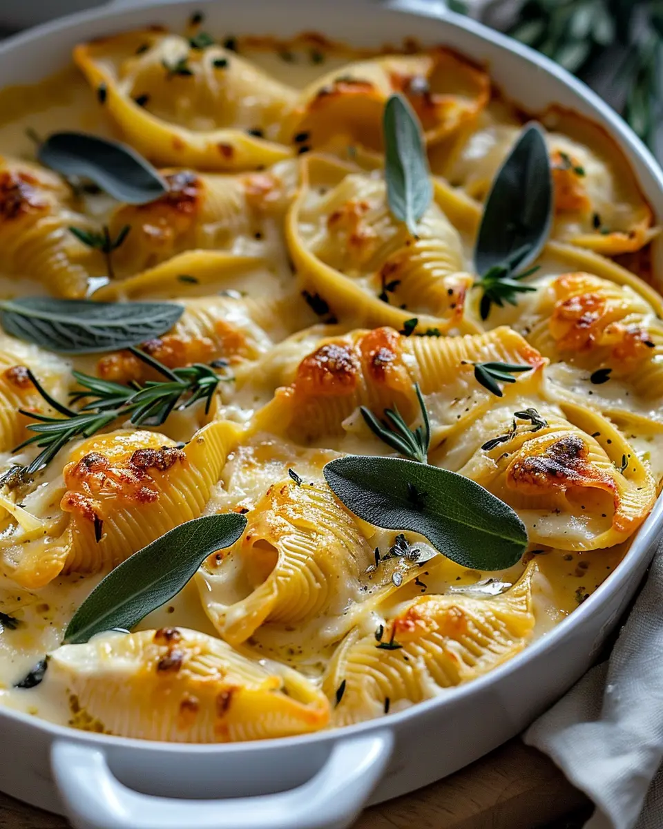 Pumpkin & Gouda Stuffed Shells in Creamy Brown Butter Sauce