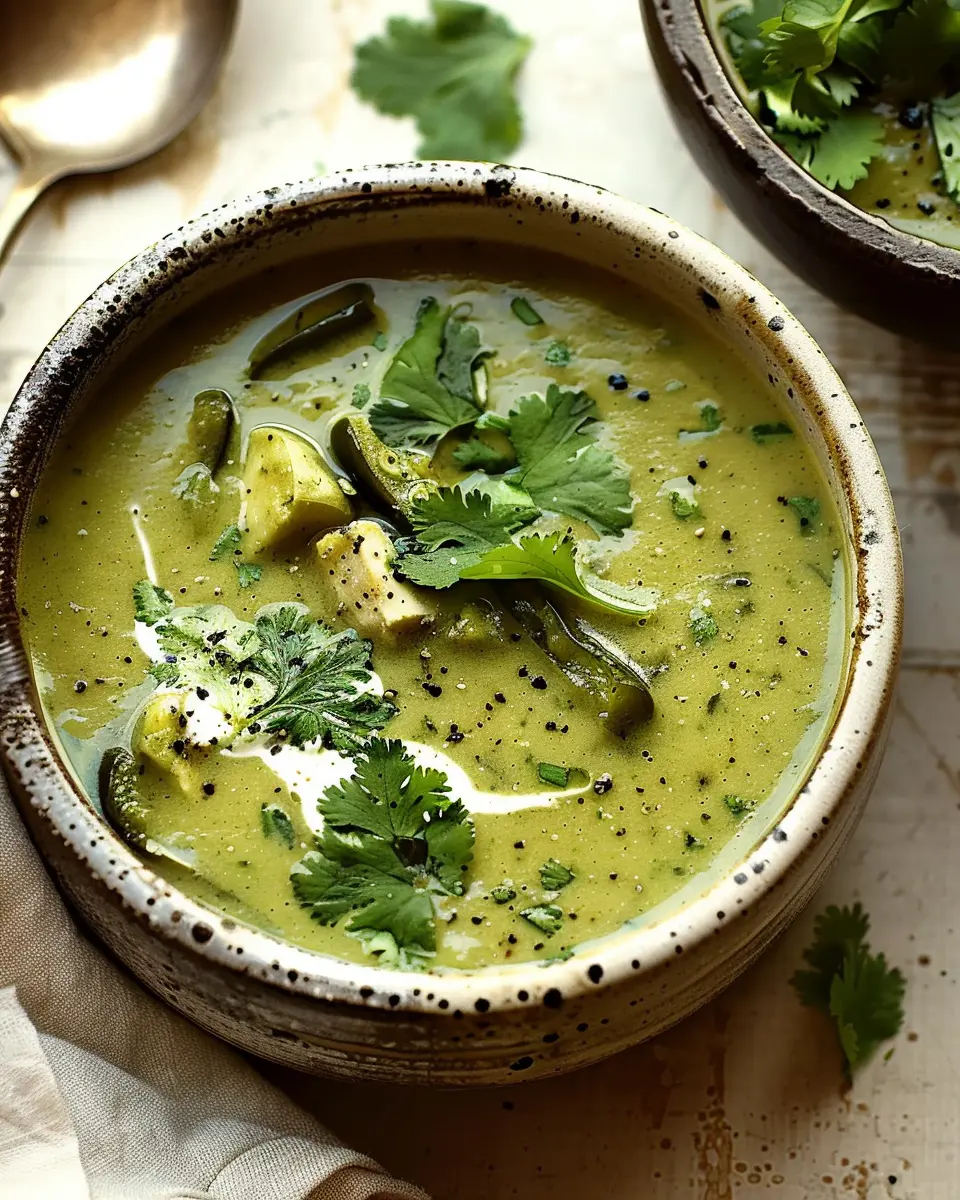 Cozy Roasted Poblano Soup: A Silky Delight with Turkey Bacon