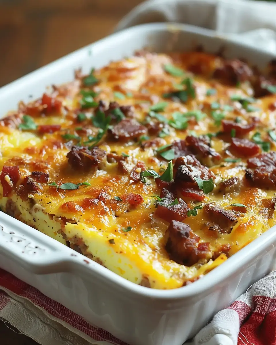 Ina Garten Breakfast Casserole with Turkey Bacon and Chicken Ham