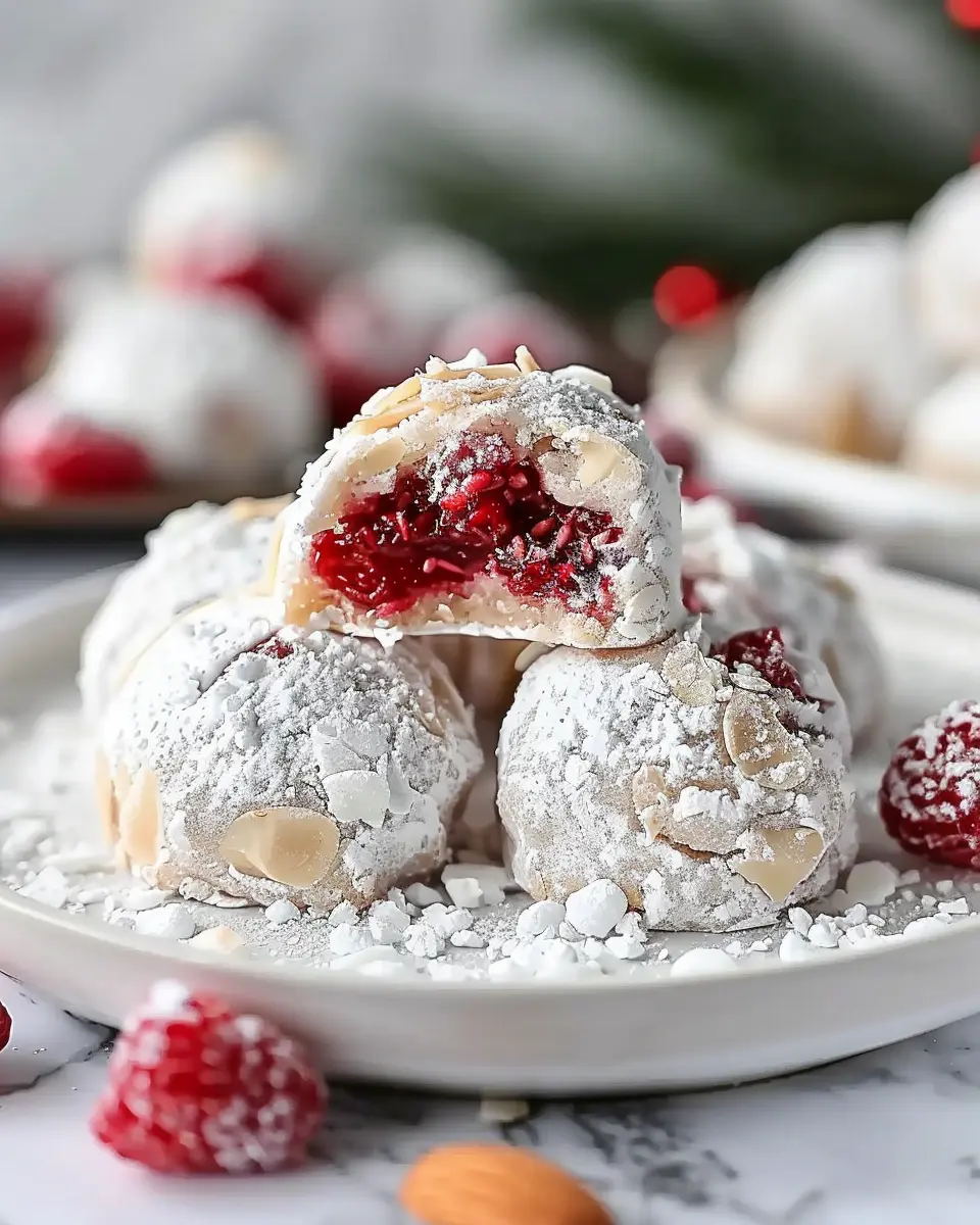 Raspberry Almond Snowball Cookies: Easy to Whip Up and Delicious