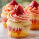 Mango Strawberry Sunset Cupcakes