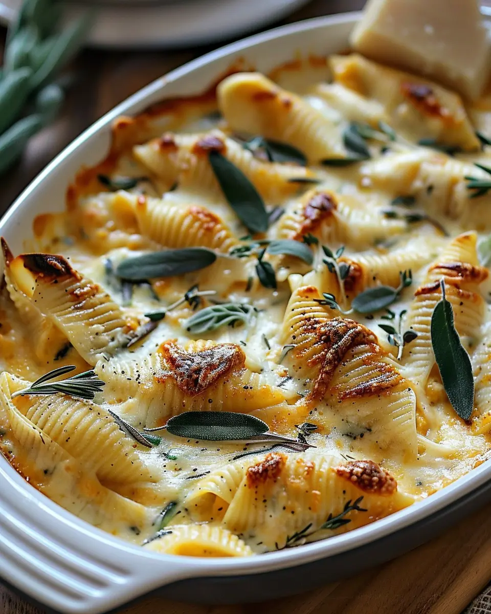 Pumpkin Gouda Stuffed Shells: Indulgent Delight with Sage Alfredo Sauce