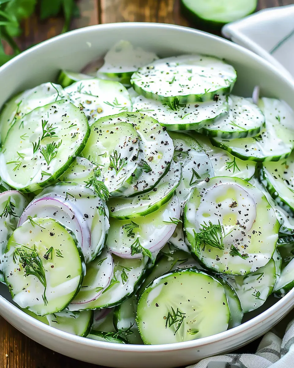 Creamy Cucumber Salad with Turkey Bacon for a Fresh Twist