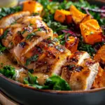 Maple Dijon Chicken & Roasted Sweet Potato Bowls