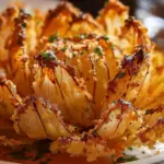 Crispy Oven-Baked Blooming Onion with Spicy Dipping Sauce